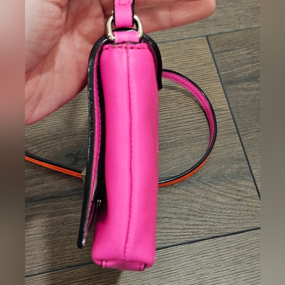 Kate Spade Hot Pink & Orange Storybook Lining Turn Lock Crossbody - Picture 15 of 16